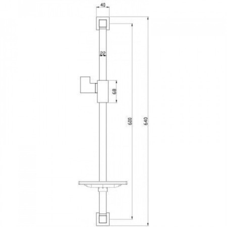 Shower stand Lemark LM8069C, 625mm with a rectangular soap dish, color chromium-1