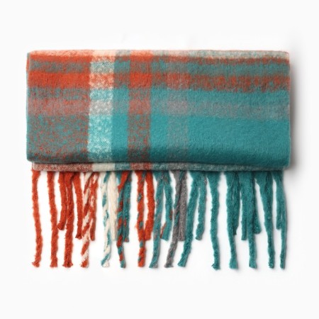 Female scarf, green color, rr 48x195 cm-2