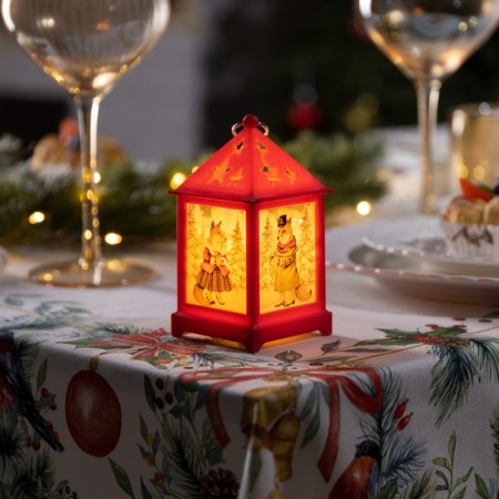 LED figure "Red Light with foxes" 6.3 × 12 × 6.3 cm, plastic, batteries AG13x3, glow warm white