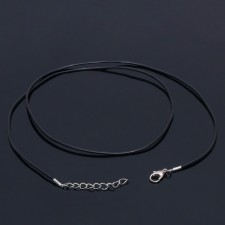 Rubber, non -floor lace, 55cm, d = 1.5 mm, black color in silver