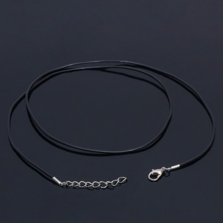 Rubber, non -floor lace, 55cm, d = 1.5 mm, black color in silver