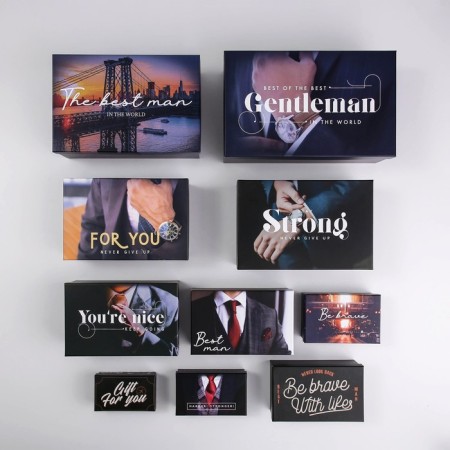 A set of boxes 10 in 1, gift packaging, “man”, 12 x 7 x 4 - 32.5 x 20 x 12.5 cm-4