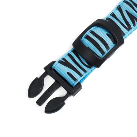 Collar with backlight tiger 3 glow modes size M, Osh 32-50 x 2.5 cm blue blue-7