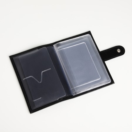 Cover for auto documents on the button, textura, black color-4