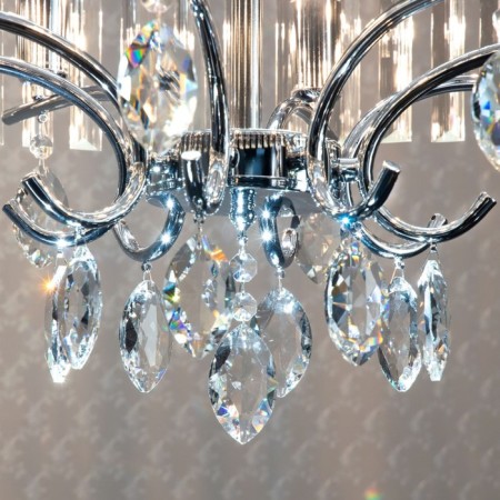 Suspended chandelier Citilux "Inga" CL335181, 59x58x120 cm, 8x60W, e14, gray color-12