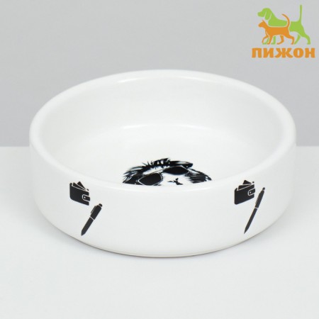 Ceramic bowl for rodents "black and white" 80 ml 8.5 x 3 cm-1