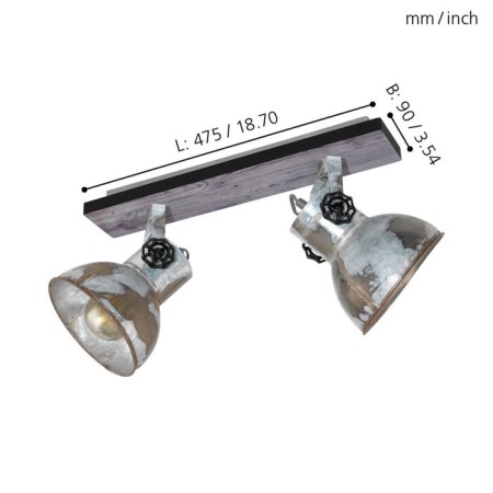Lamp Barnstaple 2x40W E27, brown, black-3