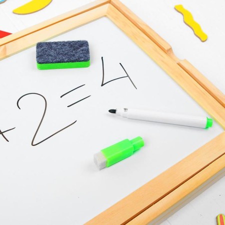 Magnetic designer “Funny little men” with a double -sided board, chalk and marker, 71 element-7