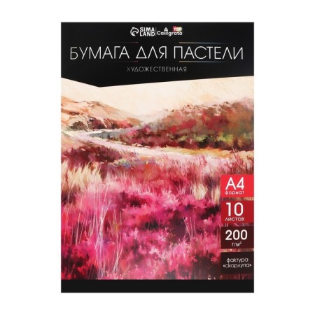 A4, 10 sheets pastel paper, “landscape”, ivory paper, Goznak, embossing “Shell”, block 200 g/m2, in the folder-1