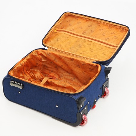 Small 20 suitcase, lightning department, code castle, 4 wheels, 2 outer pockets, blue color-8
