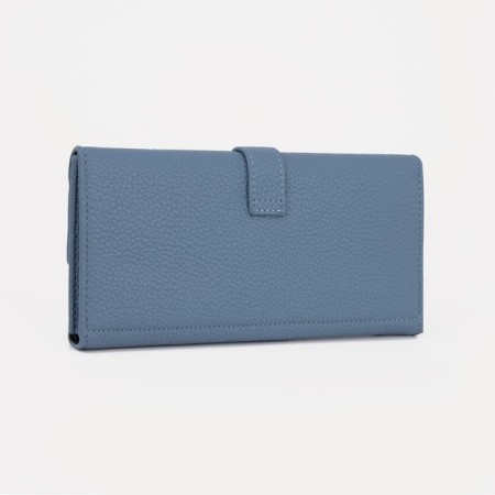Women's wallet on the button, blue color-1