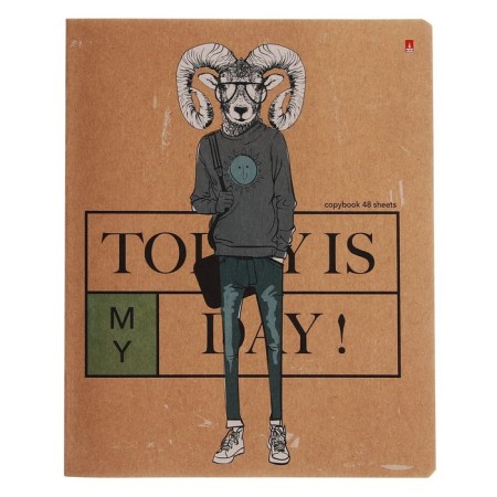 Notebook of 48 sheets in the cage "Today is my day!", Craft Cardboard, mix-4