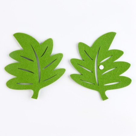 Adhesive -based felt decor, set 20 pcs., Size 1 pc. - 14.5 × 16 cm, green color-2