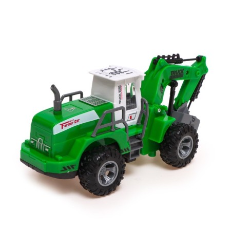 Excavator inertial "Stroykhnika", lighting effects, mobile parts, green color-2
