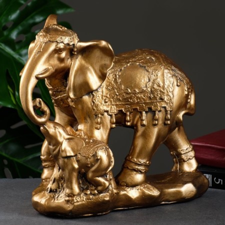 Figure "Elephant with Elephant" 15x27x27cm