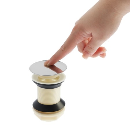 Bottom valve Zein B3, plastic case, large button, stainless steel, without overflow-10