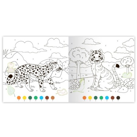 Coloring on numbers with stickers "Wild Animals", 16 p.-3