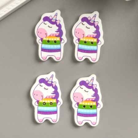 A set of buttons for creativity Tree "Unicorood in a sweater" set of 15 pcs 3.4x2.1 cm-1