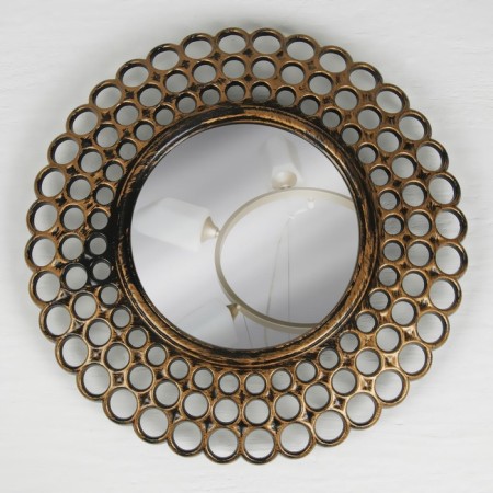 Wall mirror “vintage”, D mirror surface 13 cm, color “aged gold”-2