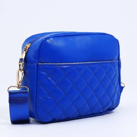 Bag Cross-Bodi with a zipper, blue color-4