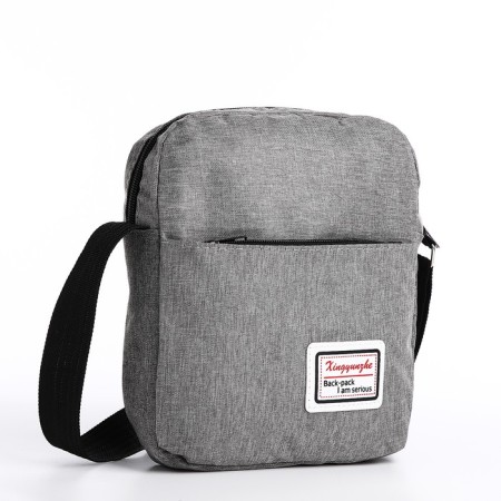 A backpack with a zipper, with USB, 4 outer pockets, bag, pencil case, color gray color-9