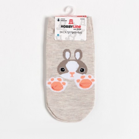 Women's socks "hare", light beige color, size 36-40-4