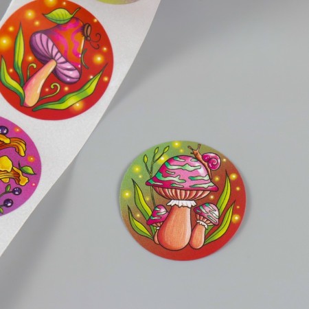 Stick Paper "Mushrooms" d = 2.5 cm 252 pcs in the roll-6