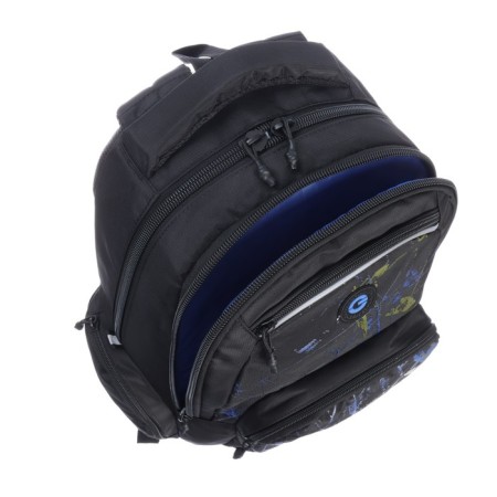 Youth backpack 41.5 x 29 x 18 cm, Grizzly, ergonomic back, laptop department, blue/khaki-10