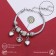 Margeri Bracelet on threads, heart, l = 18.5 cm, white color in silver