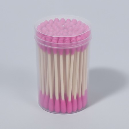 Wooden -based sticks, 7 cm, 64 pcs, in a plastic organizer, pink color-3