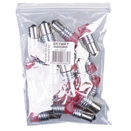 LED LED SkyWay S25 (P21W), 24 V, 9 SMD diodes, 1-end, red, S08202053-1