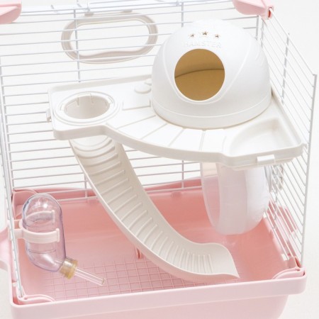 The cage for rodents is equipped, 27 x 19 x 28 cm, pink-4
