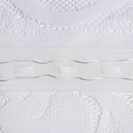 Tulle to the kitchen with curtain tape, 170x270 cm, white color, 100% polyester-2