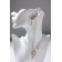 Set 2 objects: earrings, Antoinette necklace, a flash, white color in gold, 40 cm