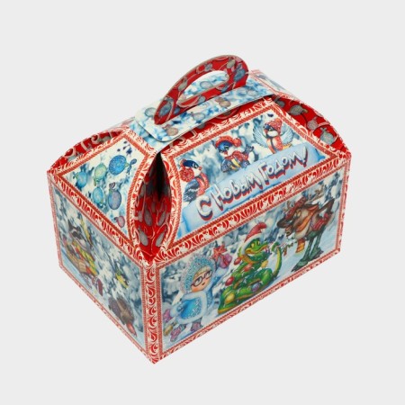 New Year. The gift box "New Year" casket is small 18.5 x 12.5 x 19cm.-2