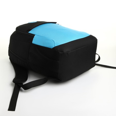 School backpack, 2 lightning departments, 3 pockets, black/blue color-4
