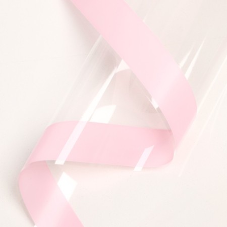 Flower film "Transparent strip" Pink, 0.58 x 10 m-3
