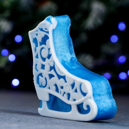New Year's figure soap "Openwork" Blue 90g, 9x8x2cm-1