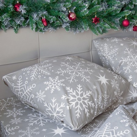 Bed linen "Ethel" Duet Snow Fall, 143x215 cm - 2 pcs, 220x240 cm, 70x70 cm - 2 pcs, calico-3