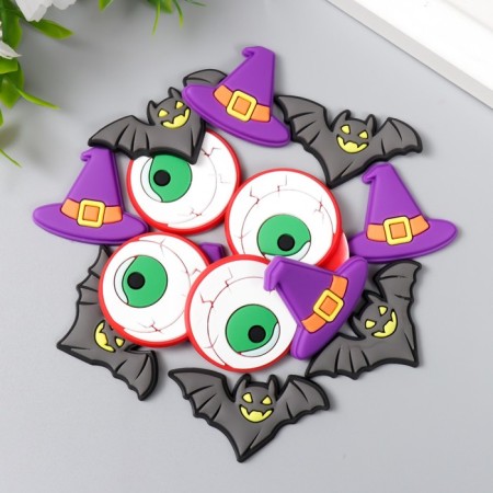Decor for creativity rubber "Halloween" set 15 pcs MIX 3x2.5 cm-1