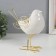 Souvenir Ceramics, Metal "White Sparrow" with golden wings 9x17x17 cm