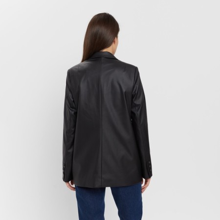 Women's jacket (eco -leather) minku: eco leather, black color, size 42-7