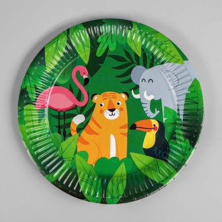 Disposable paper plate "jungle", 18 cm-1