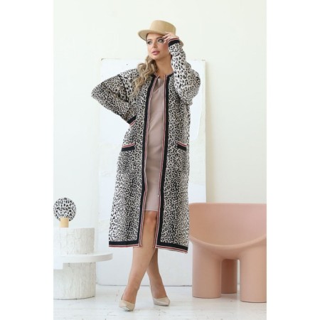 Cardigan female, size 54, brown color-2