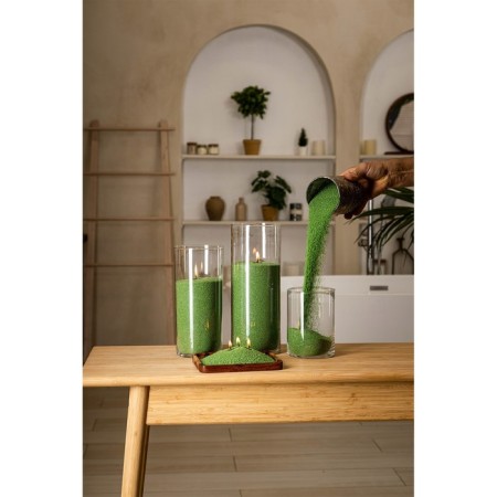 Candle in granules "Roscandles" Green at PET Bank, 300 g + Fitili-3