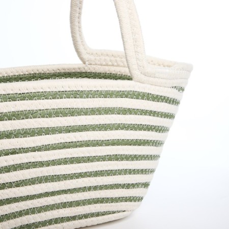 Bag-touut without fastening, white/green color-2
