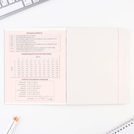 An objective note 48 sheets, A5, objects, with reference materials “September 1: Algebra”, cover coated cardboard 230 gr., Inner block in a cage 80 gr., Whiteness up to 80%, block No. 2.-2