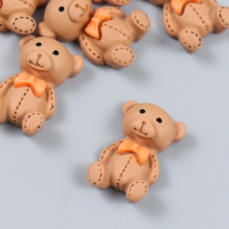 Decor for creativity plastic "Bear with a bow" 3x1 cm