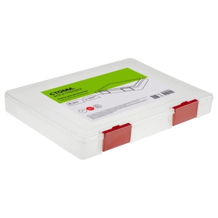 A4 documents container, Istanm with red latches, transparent-5