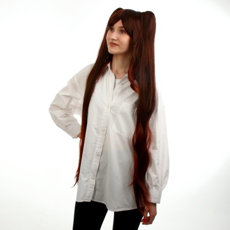 Carnival wig "anime" brown color with tails-2
